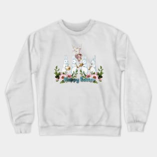 Funny easter bunny playing music Crewneck Sweatshirt